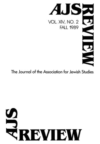 Ajs Review, Fall 1989, No 2