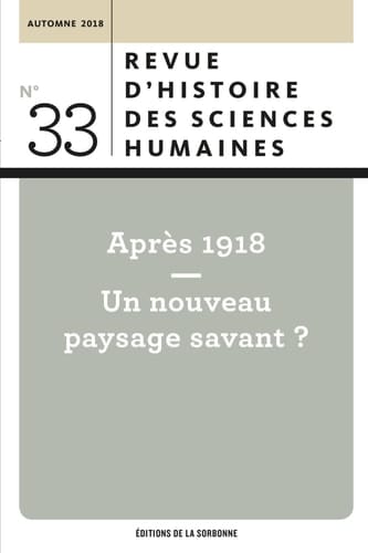 Après 1918 un nouveau paysage savant ?
