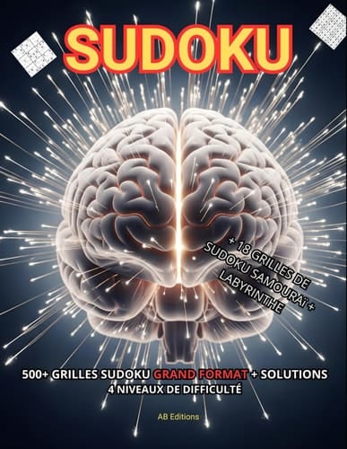 SUDOKU + SUDOKU SAMOURAï (GRAND FORMAT): +500 JEUX + SOLUTIONS (French Edition)