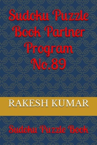 Sudoku Puzzle Book Partner Program No.89: Sudoku Puzzle Book