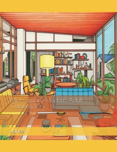 Mid-Century Modern Adult Coloring Book