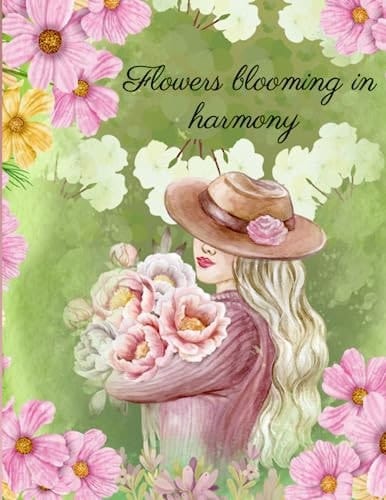 Flowers blooming in harmony: 79 pictures with names of flowers| coloring book 8.5 ×11