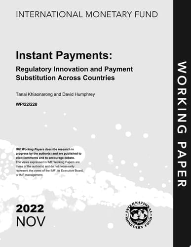 Instant Payments: Regulatory Innovation and Payment Substitution Across Countries