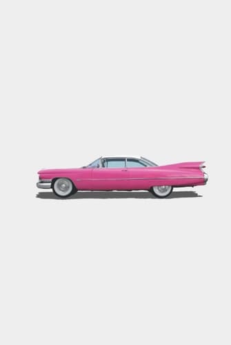 Pink Cadillac Lined Journal Notebook for Women 6x9 125 pages
