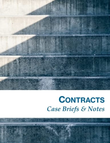 Contracts: Case Briefs & Notes: Notebook Designed to Help Law School Students: Blue and Cream Geometric Cover