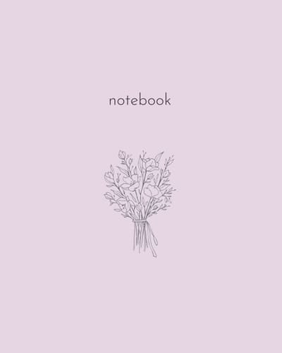 Notebook: Dusty Pink Floral Minimalist Notebook 8x10