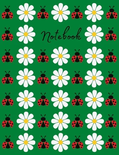 Notebook: Ladybird and Daisy Flower Pattern