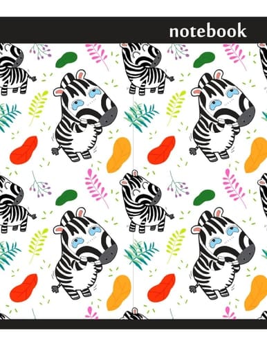 Notebook: Lined Notebook Journal - Cute Little zebras Pattern cover - 120 Pages - Large ( 8.5" x 11" inches ) Elementary Supplies Student Teacher Daily Creative Writing Journal for Home School College