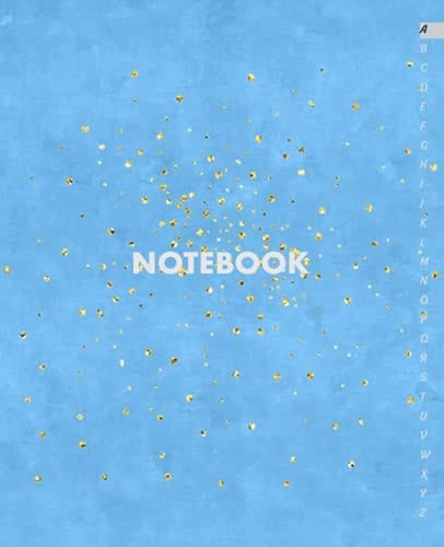 Notebook Alphabetical Notebook with Tabs Unruled/Unlined/Plain  105 Pages  Size (7. 5 X 9. 25 Inches)  Blue Cover