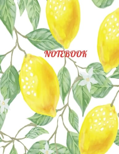 Notebook: Lemon Print Composition Notebook - College Ruled 120 Pages - Large 8.5 x 11