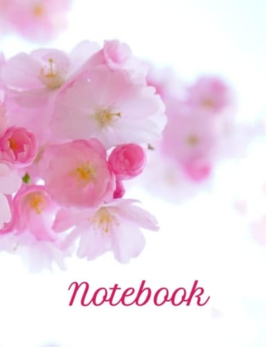 Notebook: Flowers - Pink Composition Notebook- College Ruled 200 pages (100 sheets) - Large 8.5 x 11