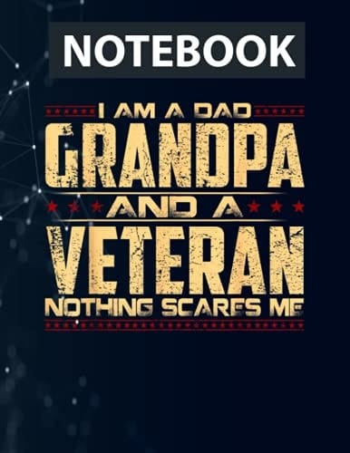 I'm A Dad Grandpa And Veteran Fathers Day for Dad Ruled Notebook - Back Pocket, Strong Twin-Wire Binding with Premium Paper, Perfect for School, Home & Office