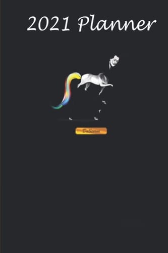 2021 Planner - Unicorn Dali Dalicorne Funny Cartoon Graphic: Daily planner 2021, US map, US holiday, 6x9 inch, 136 pages