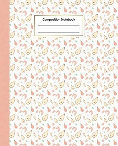Composition Notebook: Cute Wide Ruled Paper Notebook Journal | Wide Blank Lined Workbook for Teens Kids Students Girls for Home School College for ... | Hand drawn fruits seamless pattern print