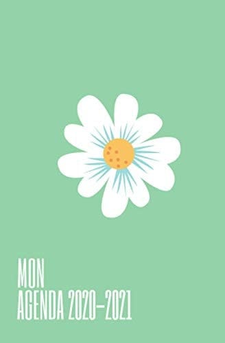 Mon Agenda 2020-2021 - Design Fleur - Couverture Verte Agenda Scolaire Journalier - to Do List - Format 13,3 X 20,3 Cm (5,25 X 8 Po)