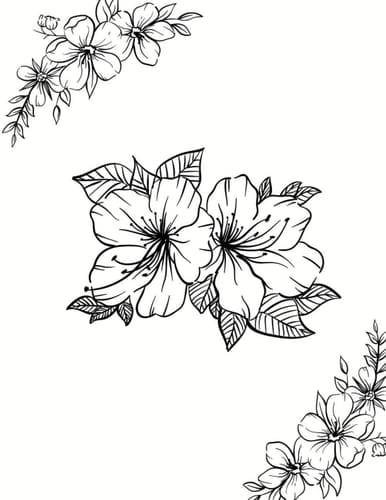 Composition Notebook: White with black flowers College Ruled NoteBook
