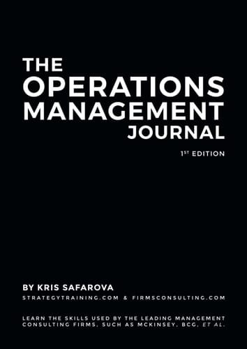 The Operations Management Journal Learn the Skills Used by the Leading Management Consulting Firms, Such as McKinsey, BCG Et Al