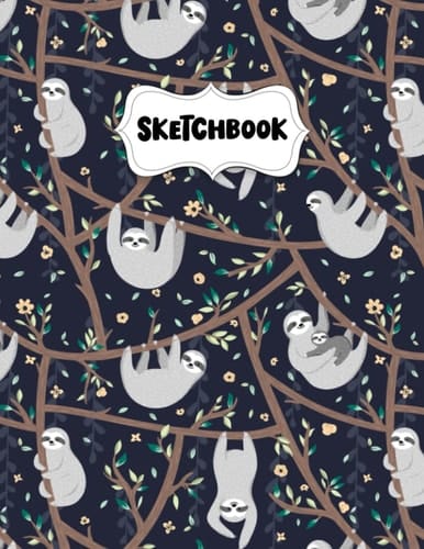 Independently Published Sketchbook: Pretty Sloth Sketch Book for Drawing: Blank Sketch Pad for Kids: Sketchpad for Drawing for Kids, Bleed Proof Art Sketch Book 8.5 x 11
