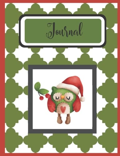 Christmas Owl Journal Notebook 8.5 x 11"
