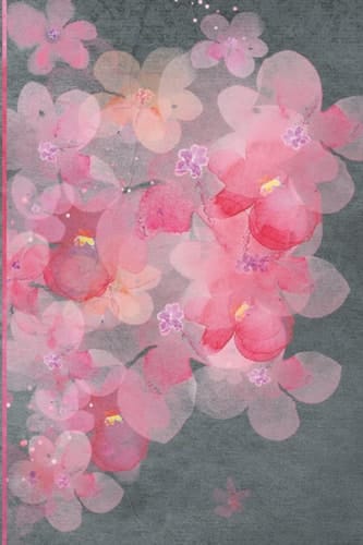 JOURNAL: Pretty Grey and Pink Floral Notebook Blank Lined Journal