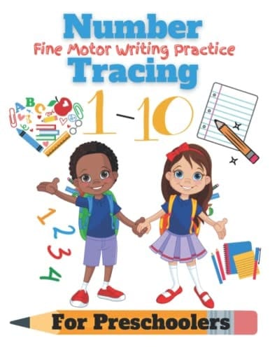 Fine motor number tracing workbook