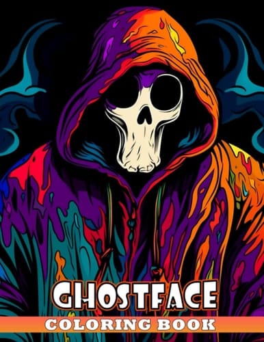Ghostface Coloring Book: Boost creativity with 30 spooky face painting illustrations for all ages in this Halloween gift.