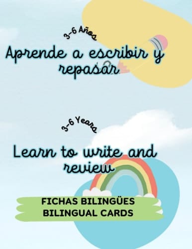 Aprender a repasar - Learn to review: Grafomotricidad para preescolar bilingüe - Graphomotor cards bilingual (Spanish Edition)