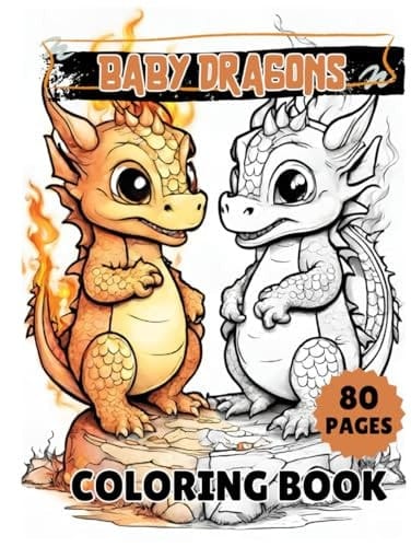 Baby Dragons - Coloring Book (Spanish Edition)