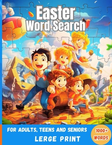 Easter Word Search Large Print Puzzle for Adults, Teens, and Seniors 1000+Words,