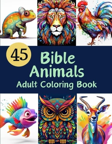 45 Bible Animals Adult Coloring Book (Expect God to Move - Books designed to help you deepen your intimacy with Jesus)