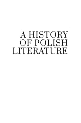 A History of Polish Literature