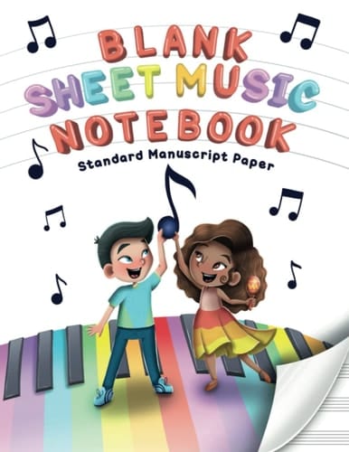Blank Sheet Music Notebook - Standard Manuscript Paper | Music Writing Notebook for Kids | Music Theory for Kids: 120 Pages - 12 Staves Per Page (8.5x11)