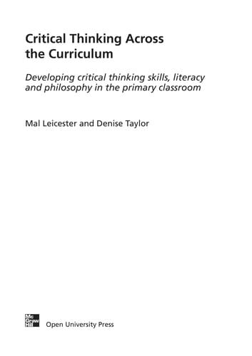Critical thinking across the curriculum