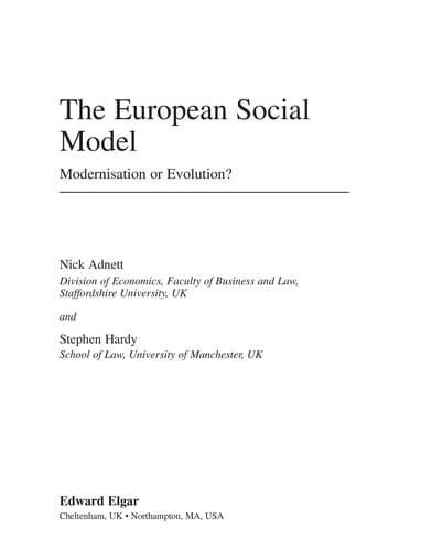 EUROPEAN SOCIAL MODEL: MODERNISATION OR EVOLUTION?