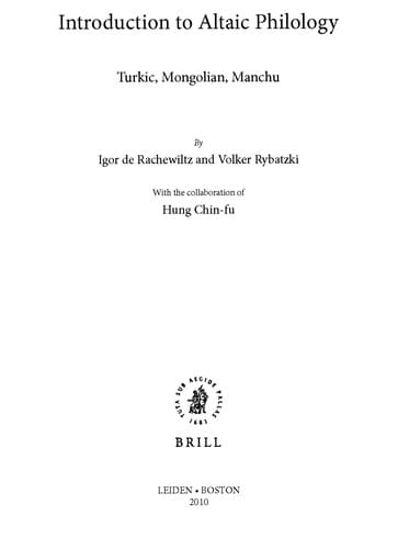 Introduction to Altaic philology