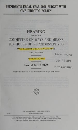 President's fiscal year 2006 budget with OMB Director Bolten