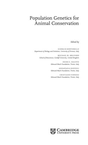 Population genetics for animal conservation