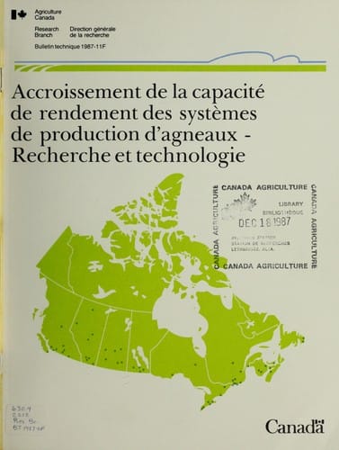 Accroissement de la capacité de rendement des systèmes de production d'agneaux