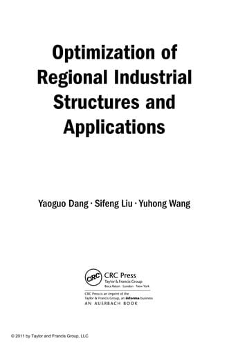 Optimization of regional industrial structures and applications