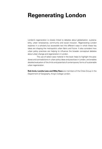 Regenerating London