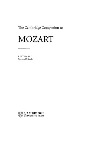 The Cambridge companion to Mozart