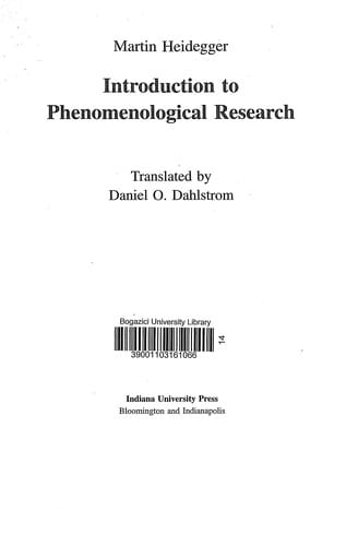 Introduction to phenomenological research