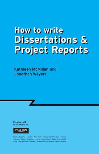 How to write dissertations & project reports