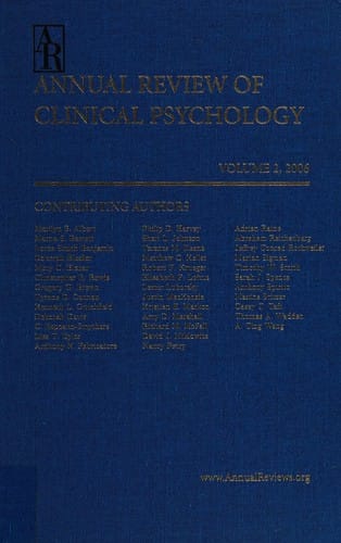Annual Review of Clinical Psychology w/ Online Access (Nolen-Hoeksema, Annual Review of Clinical Psychology)