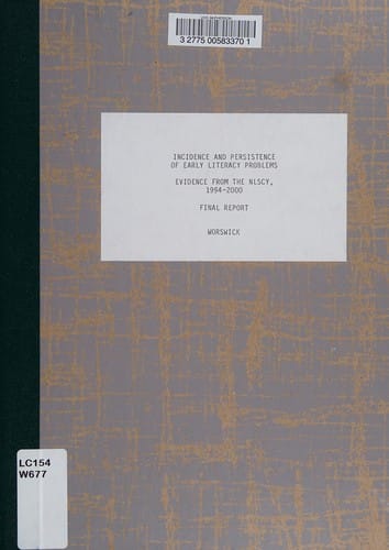 Incidence and persistence of early literacy problems