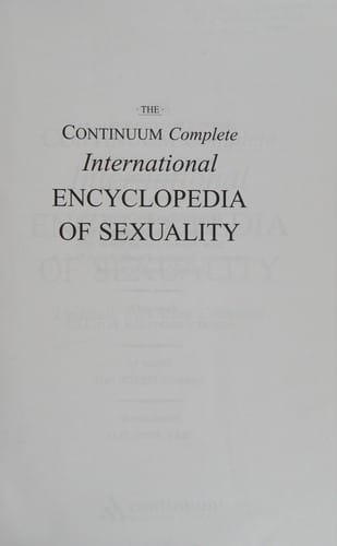 The Continuum complete international encyclopedia of sexuality