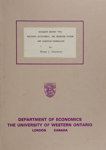 Regional adjustment, the transfer system and Canadian federalismm