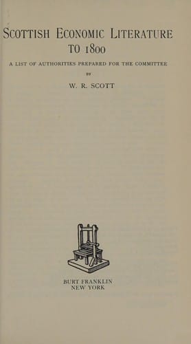 Scottish economic literature to 1800