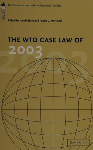 The WTO case law of 2003