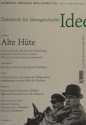 Zeitschrift f ur Ideengeschichte. ZIG, Bd. 1 (2007): Heft 1: Alte H ute